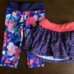 Athletic leggings and skirt set. Size 3/4